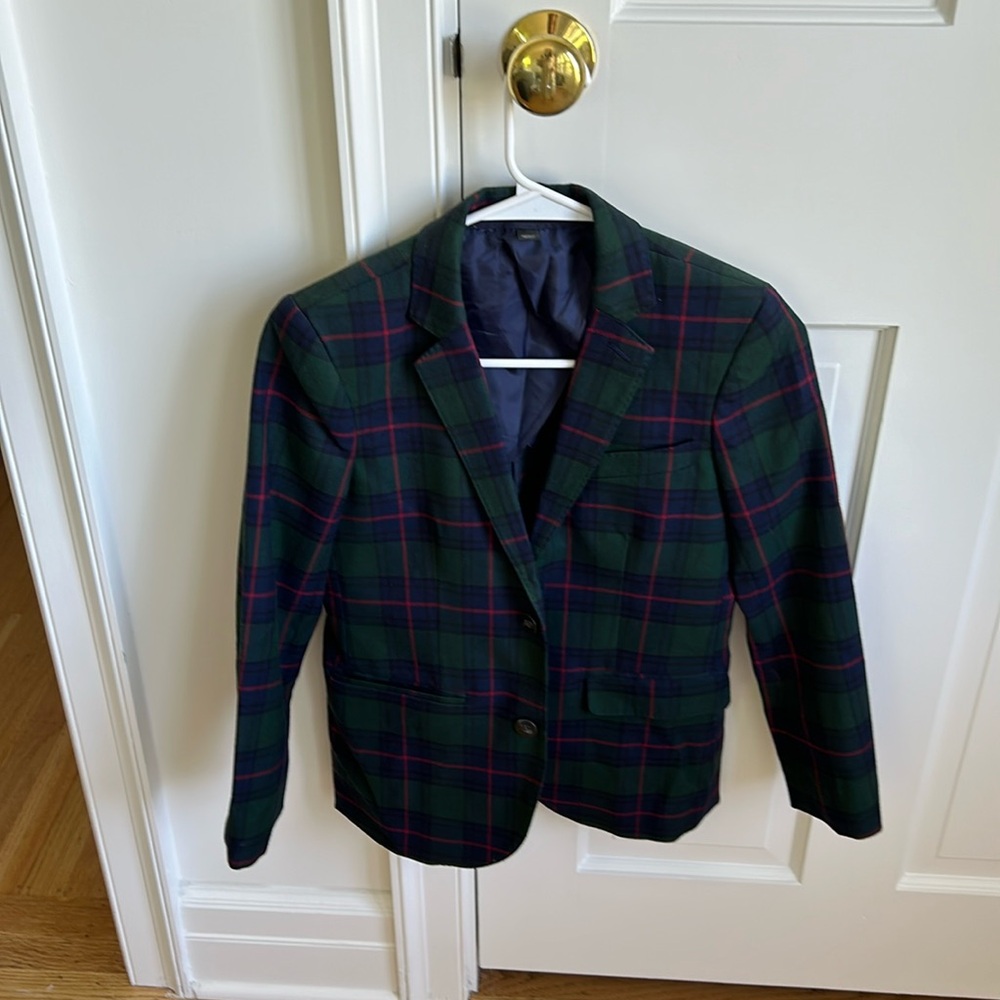 J. Crew Boys Ludlow Holiday Plaid Blazer - size 10